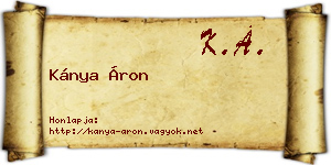 Kánya Áron névjegykártya